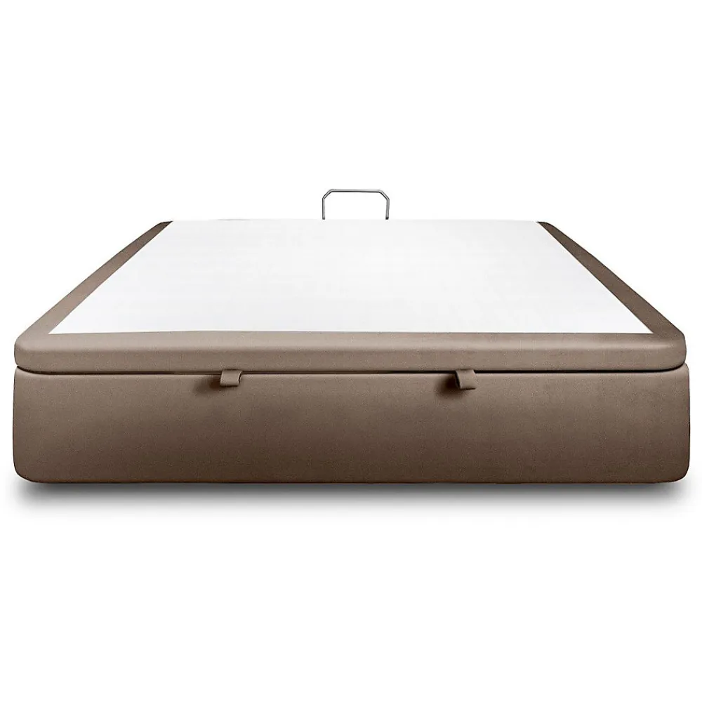 Sommier Coffre Velours Taupe 160x200 H39cm>Sommeil De Plomb