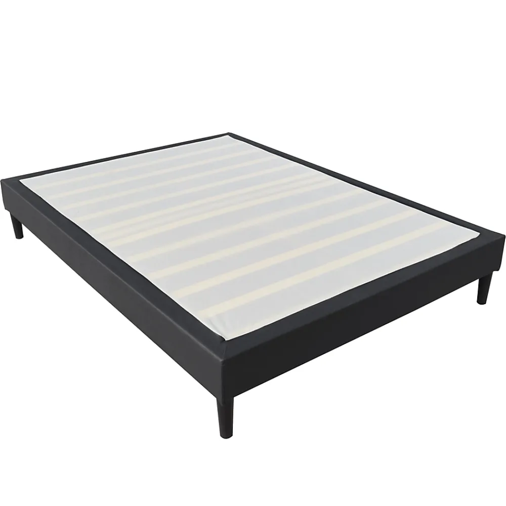 Nuits D'Or Sommier Déhoussable 120x200 - 20 cm - 13 Lattes - Montage Rapide et Facile - Housse Lavable - Confort Optimal - Opale Noir* Sommier