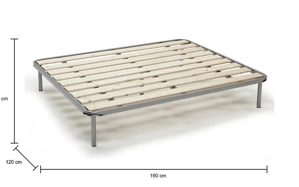 Talamo Italia Sommier double Adeena, Sommier orthopédique à lattes rabotées, 100% Made in Italy, 120x190h31 cm* Sommier