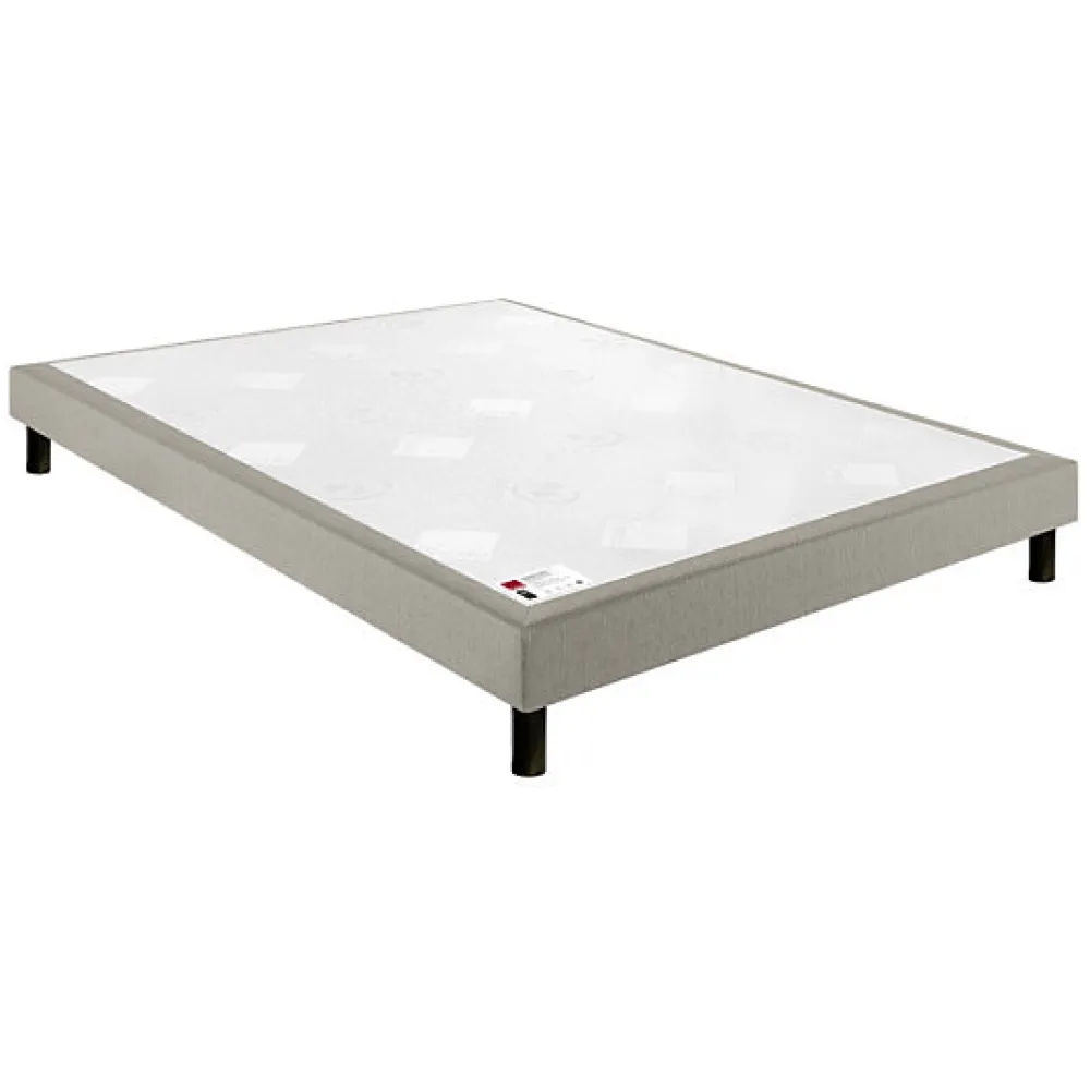 Epeda Sommier CONFORT FERME DECO NATURE 100x200 Tissu gris foncé Lattes* Sommier