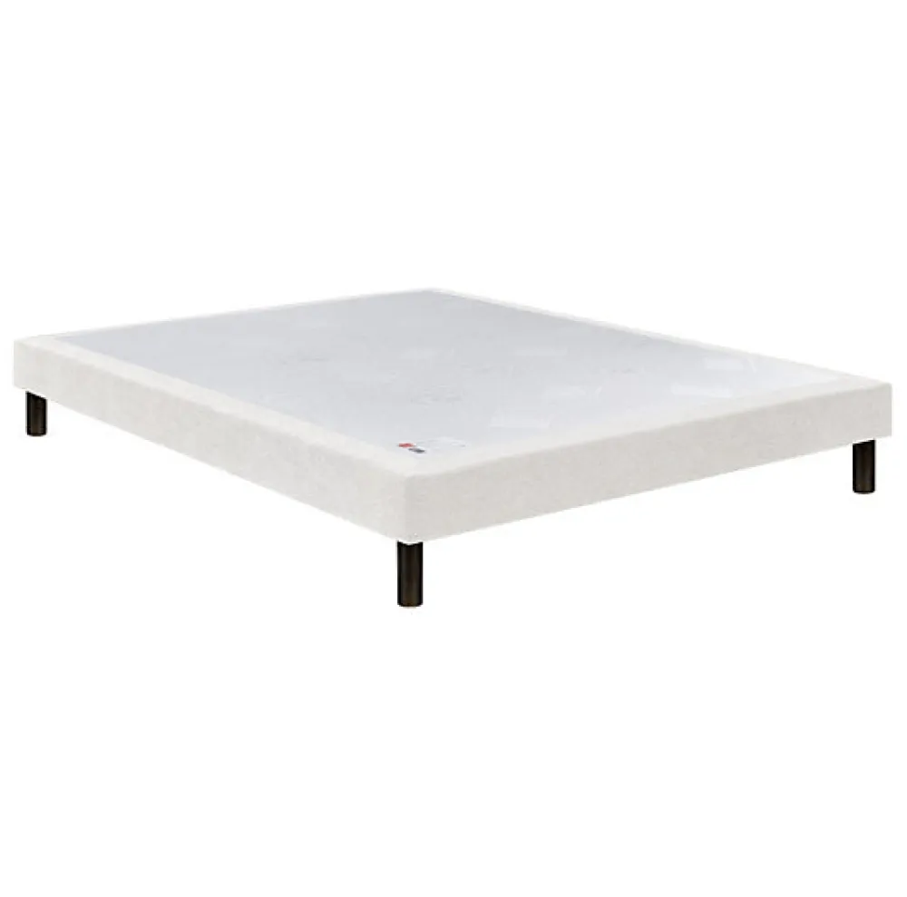 Epeda Sommier CONFORT FERME DECO NATURE 100x200 Tissu gris foncé Lattes* Sommier