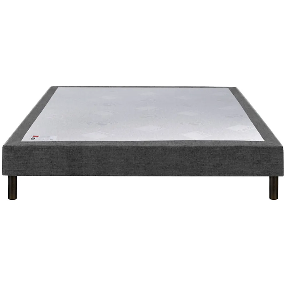 Epeda Sommier CONFORT MEDIUM DECO NATURE 90x200 Tissu gris foncé Lattes* Sommier