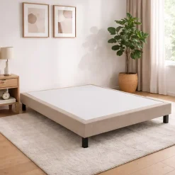 Epeda Sommier CONFORT MEDIUM DECO NATURE 140x190 Chiné Naturel Lattes* Sommier