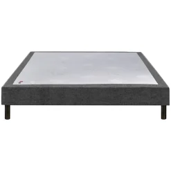 Epeda Sommier CONFORT MEDIUM DECO NATURE 180x200 Tissu gris foncé Lattes* Sommier
