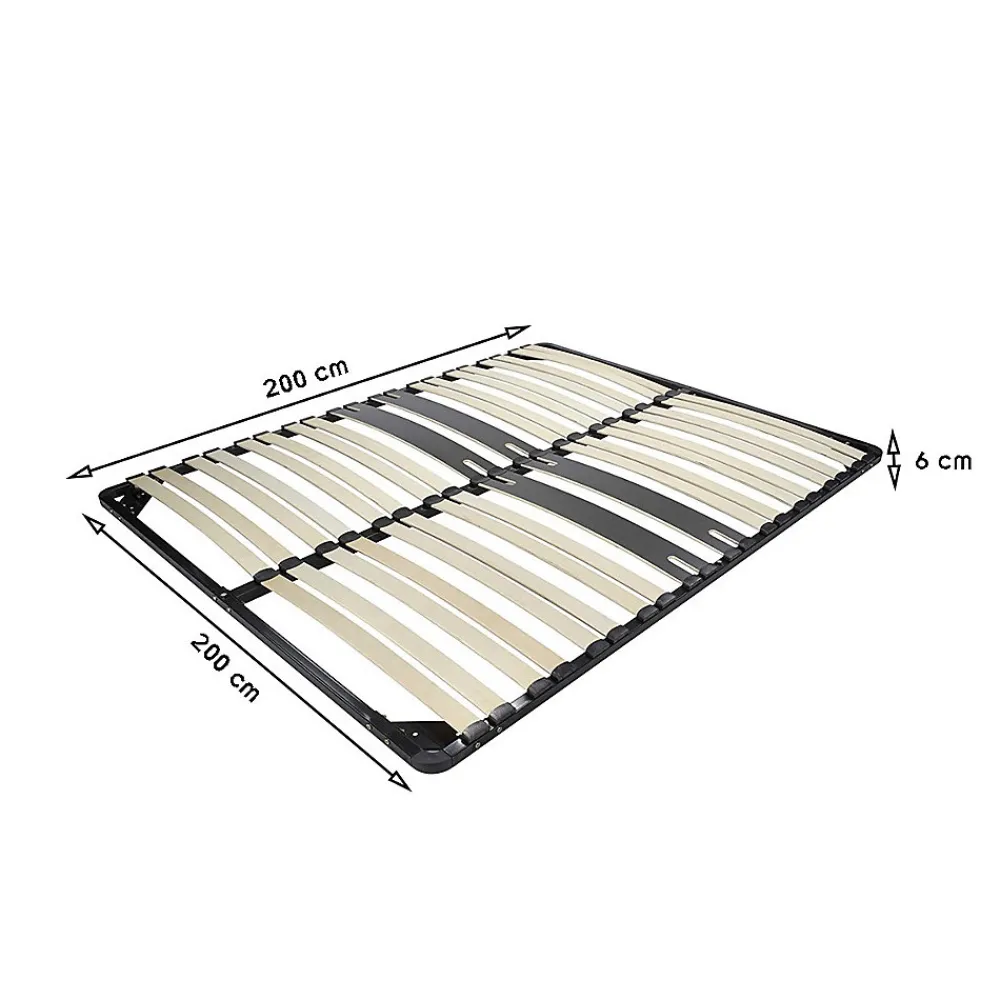Sommier Ergonomique à Lattes Avec Zone Lombaire Renforcée 200x200 Cm>Monmobilierdesign Online