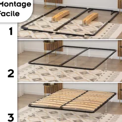 Monmobilierdesign Sommier Ergonomique à Lattes Larges Et Flexibles En Bois De Bouleau 160x200 Cm Sans Pieds* Sommier
