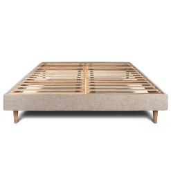 Sommier Kit Tissu Beige brun 140x200 H29cm><noscript><img width=