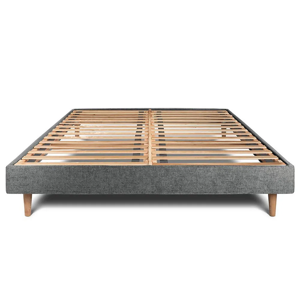 Sommier Kit Tissu Gris anthracite 140x190 H29cm>Sommeil De Plomb Discount