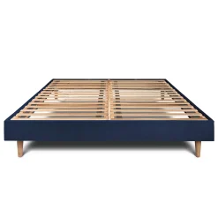 Sommeil De Plomb Sommier Kit Velours Bleu 140x190 H29cm* Sommier