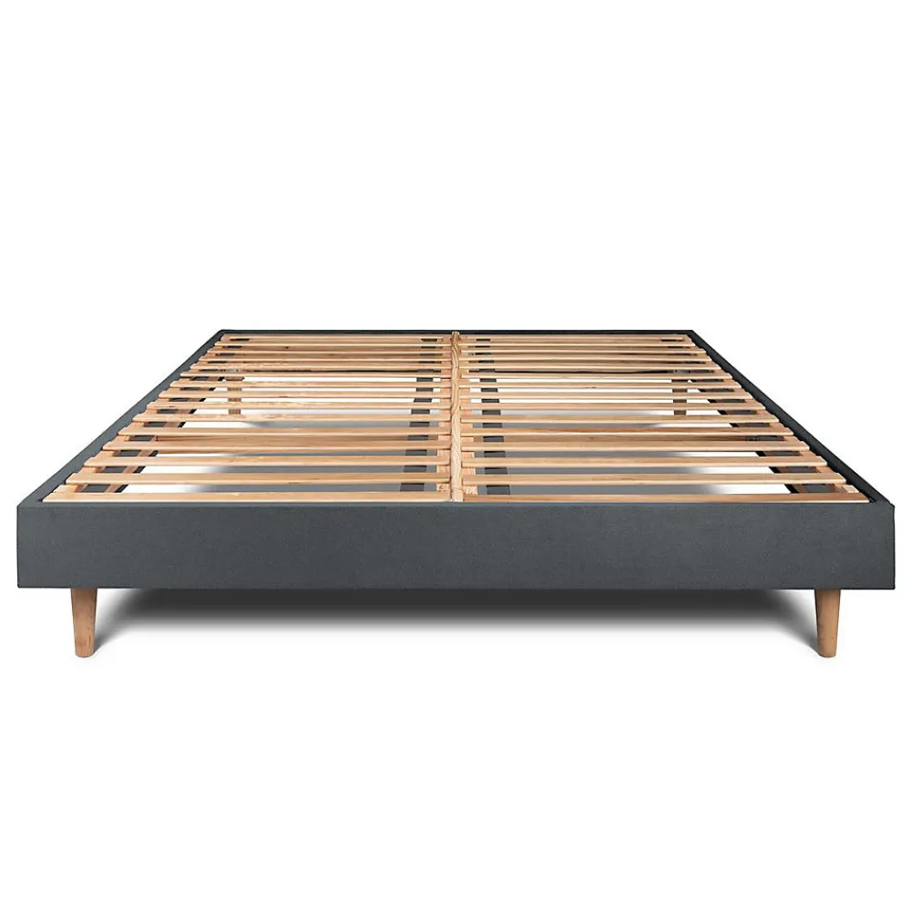 Sommier Kit Velours Gris anthracite 135x190 H29cm>Sommeil De Plomb Online
