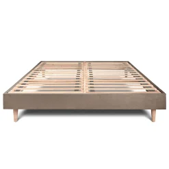 Sommier Kit Velours Taupe 160x200 H29cm><noscript><img width=