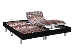 Sommier électrique de relaxation déco 2x65 plots - 2 x 80 x 200 cm - Noir - NAFURI de YSMÉE>Vente-unique Sale