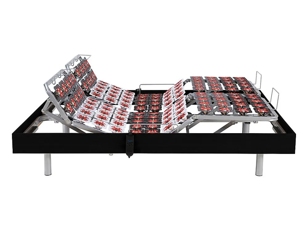 Sommier électrique de relaxation déco 2x65 plots - 2 x 80 x 200 cm - Noir - NAFURI de YSMÉE>Vente-unique Sale