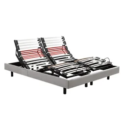 Epeda Sommier électrique HORIZON 80x200 Chiné Gris Lattes* Sommier