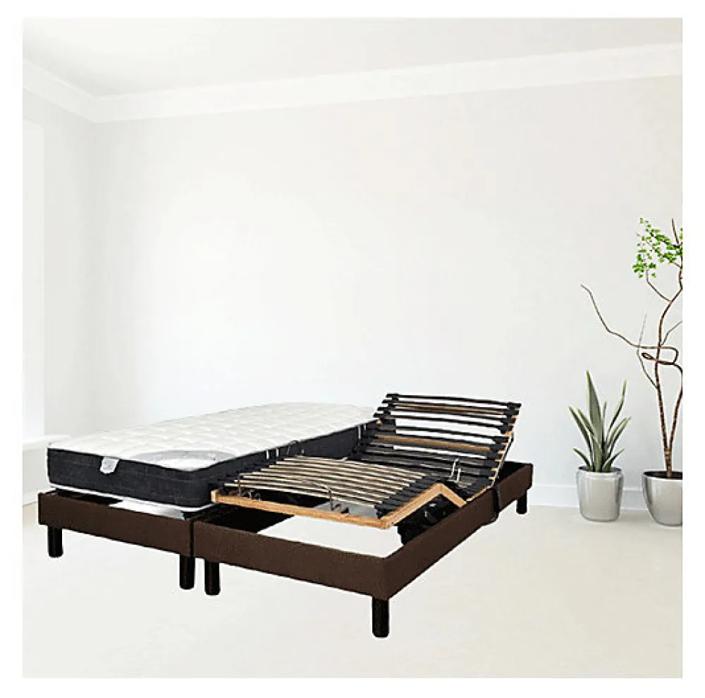 Sommier électrique DETENTE MARRON 90x200 Lattes>Essenzia Zen Online