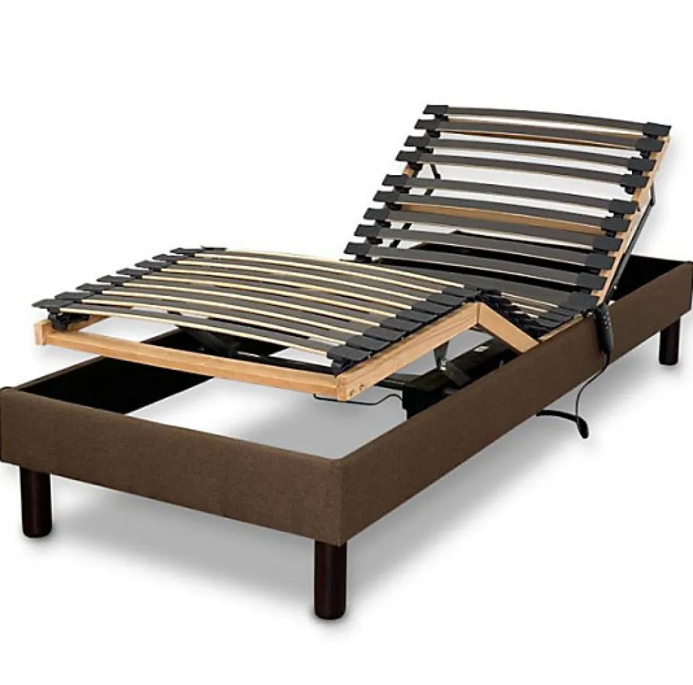 Sommier électrique DETENTE MARRON 90x200 Lattes>Essenzia Zen Online