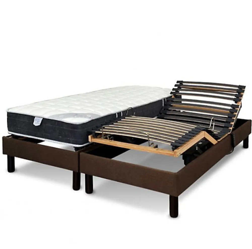 Sommier électrique DETENTE MARRON 90x200 Lattes>Essenzia Zen Online