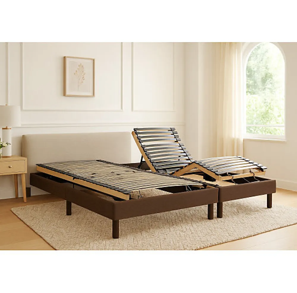 Sommier électrique DETENTE MARRON 90x200 Lattes>Essenzia Zen Online