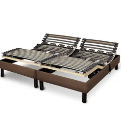 Essenzia Zen Sommier électrique EMOTION MARRON 70x190 Lattes et Plots* Sommier