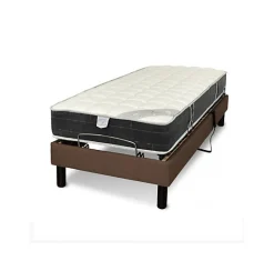 Essenzia Zen Sommier électrique EMOTION MARRON 70x190 Lattes et Plots* Sommier