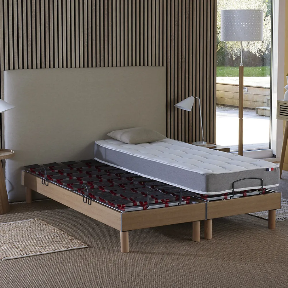Sommier électrique matelas mousse mémoire forme 2x90 x200>Idliterie Best