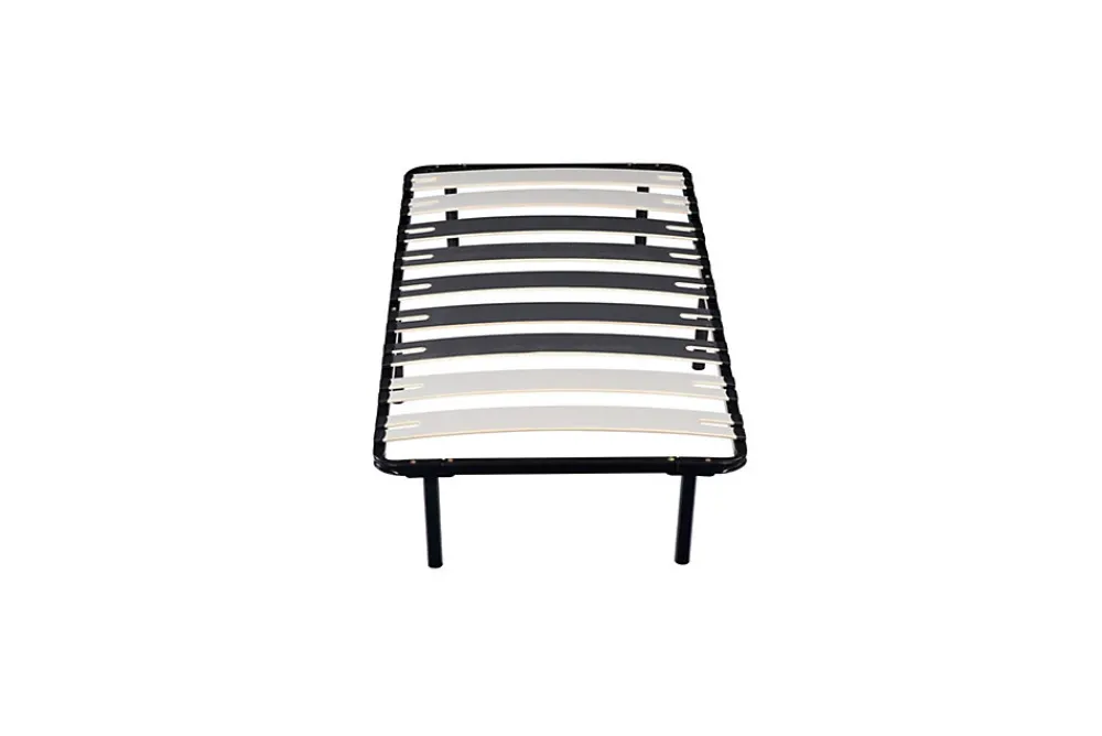 Sommier Metal 90x190 cm - Cadre à Lattes de 29 cm - 9 Larges Lattes de 12,5 cm - Epaisseur 1,2 mm - Solide et Confortable - CADRE>Nuits D'Or New