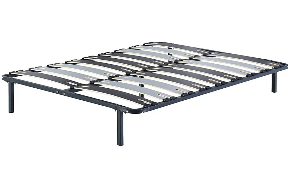 Sommier Metal 100x200 cm - Cadre à lattes solides de 29 cm - 9 larges lattes de 12,5 cm - Épaisseur 1,2 mm - Compatible avec matel>Nuits D'Or Best