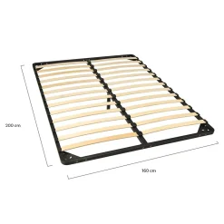 Weber Industries Sommier Métal RENO 160x200 cm + 1 pied amovible / Noir* Sommier
