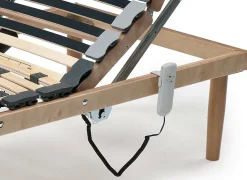 Sommier simple Dbuz, sommier à lattes en bois avec moteur, sommier orthopédique inclinable motorisé, 80x190h 34 cm><noscript><img width=