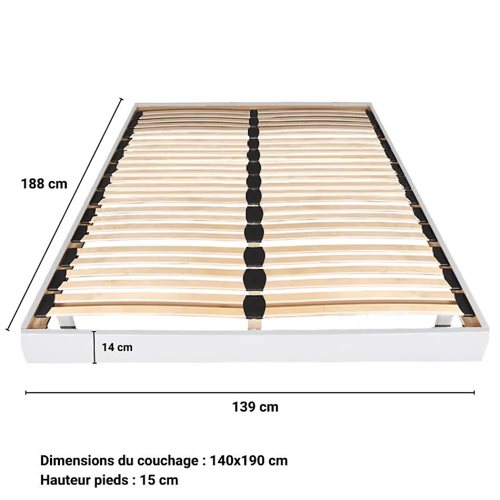 Weber Industries Sommier sur pied SOMKIT 140x190 / Blanc* Sommier