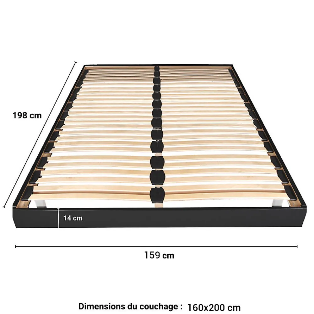 Sommier sur pied SOMKIT 160x200 / Noir>Weber Industries