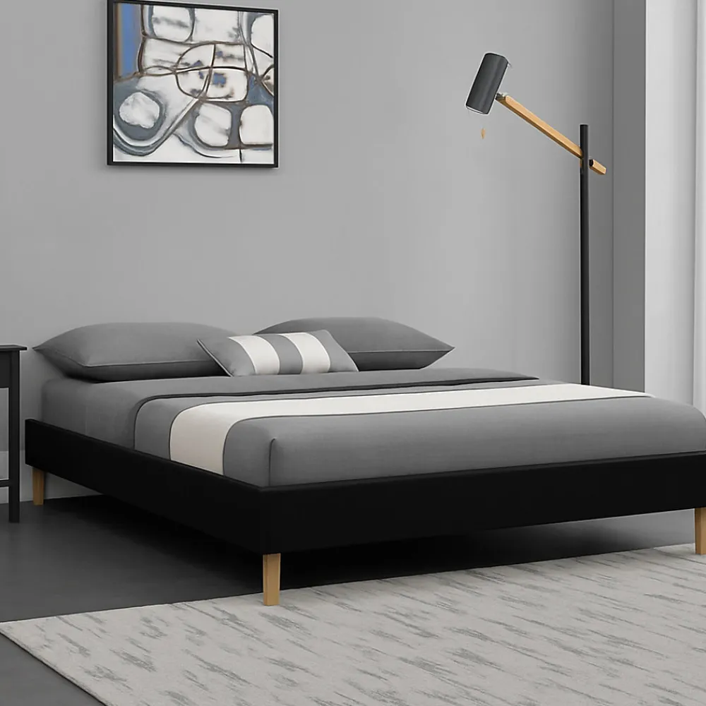 SOMMIER TAPISSIER 20 CM 160x200 - 13 LATTES - MONTAGE RAPIDE ET FACILE - REVETEMENT FACILE D'ENTRETIEN - SOMMIER GREGORY NOIR>Literie Julien Clearance