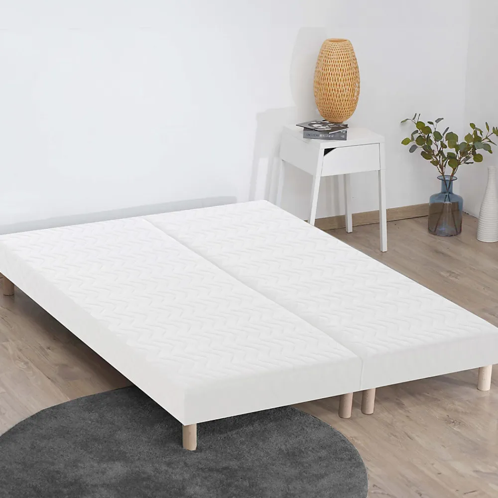 Sommier tapissier à lattes blanc 2x80x200>Idliterie Clearance