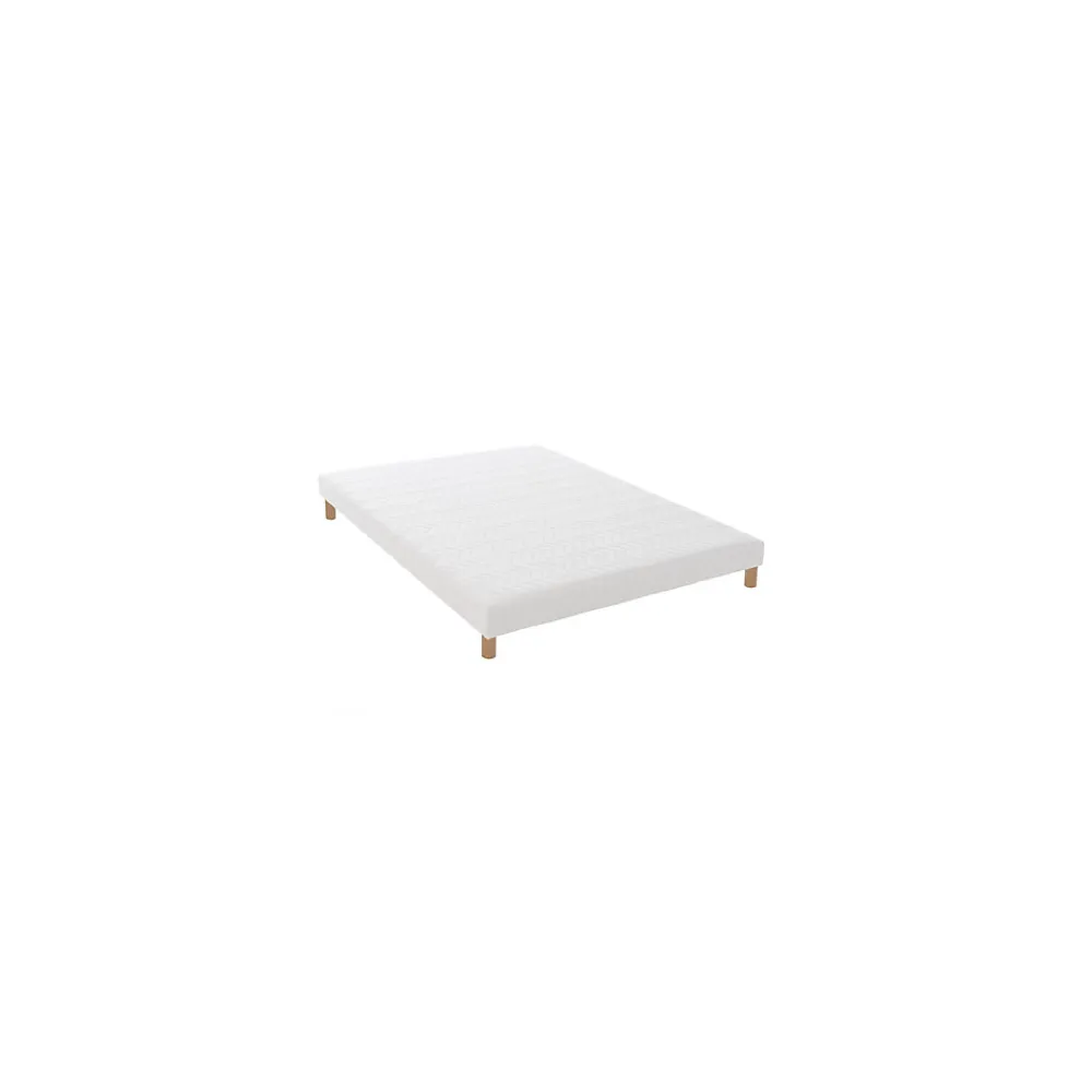 Idliterie Sommier tapissier à lattes blanc 160x200* Sommier