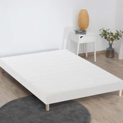 Idliterie Sommier tapissier à lattes blanc 140x190* Sommier
