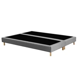 Idliterie Sommier tapissier à lattes fixes 160x200 gris chiné* Sommier