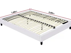 Sommier tapissier à lattes - 160 x 200 cm - 20 lattes - Blanc>Habitat Et Jardin Online