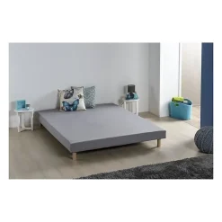 Sommier tapissier a lattes 140 x 190 - Bois massif gris + pieds - FINLANDEK Rakenne>Deko Dream Online