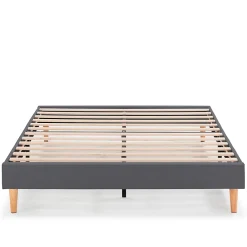 Vs Venta-Stock Sommier tapissier Aura + tête de lit 140x190 cm Gris Foncé, hauteur 30 cm* Sommier