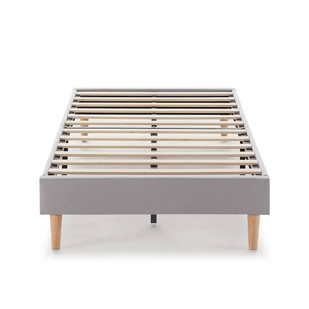 Vs Venta-Stock Sommier tapissier Aura + tête de lit 90x190 cm, Gris clair, hauteur 30 cm* Sommier