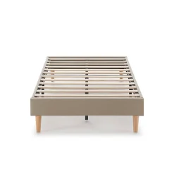 Vs Venta-Stock Sommier tapissier Aura + tête de lit 90x190 cm Beige, hauteur 30 cm* Sommier