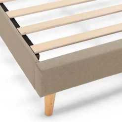 Vs Venta-Stock Sommier tapissier Aura + tête de lit 90x190 cm Beige, hauteur 30 cm* Sommier
