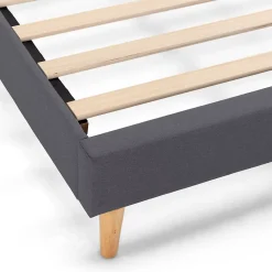 Vs Venta-Stock Sommier tapissier Aura + tête de lit 140x200 cm Gris Foncé, hauteur 30 cm* Sommier
