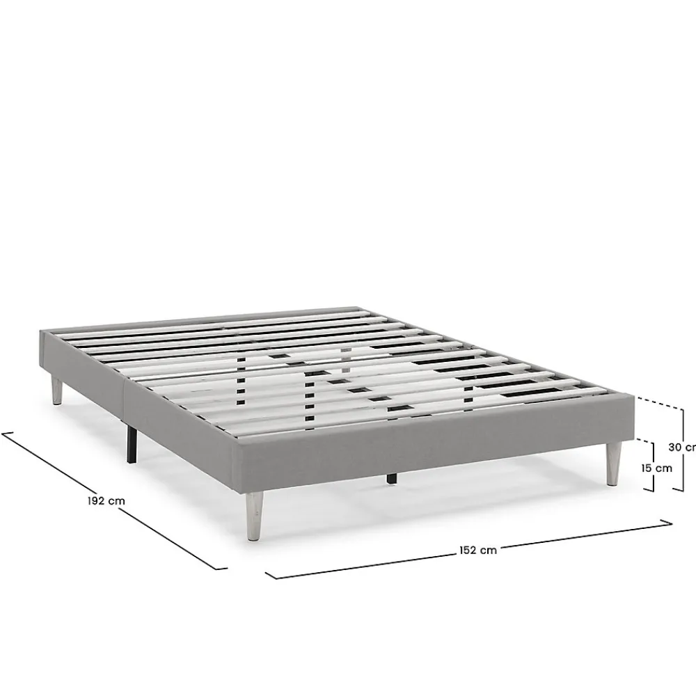 Sommier tapissier Aura 150x190 cm Gris clair, Hauteur 30 cm>Vs Venta-Stock Outlet