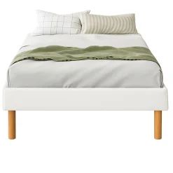 Sommier tapissier blanc - 80x190 cm - pieds de 20 cm - 13 lattes - montage rapide - solide et confortable><noscript><img width=