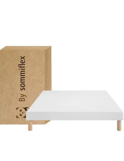 By Sommiflex. SOMMIER TAPISSIER BLANC 90x190 cm FABRICATION FRANÇAISE ARTISANALE PIEDS OFFER* Sommier