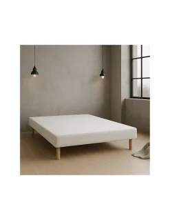 SOMMIER TAPISSIER BLANC 120x190 cm FABRICATION FRANÇAISE ARTISANALE PIEDS OFFERTS HAUTEUR avec PIEDS 27 cm>By Sommiflex. Best