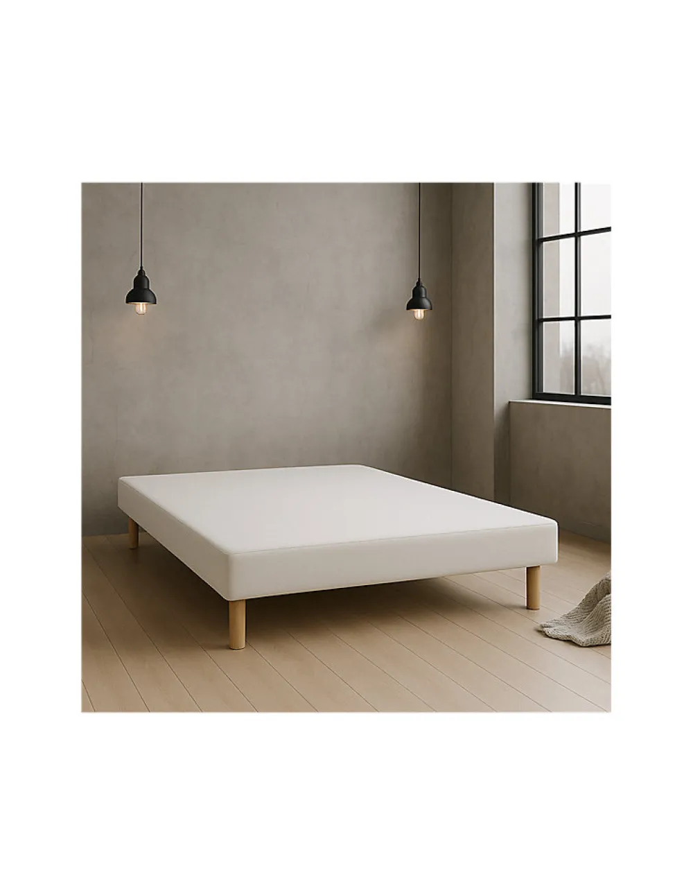 SOMMIER TAPISSIER BLANC 120x190 cm FABRICATION FRANÇAISE ARTISANALE PIEDS OFFERTS HAUTEUR avec PIEDS 27 cm>By Sommiflex. Best