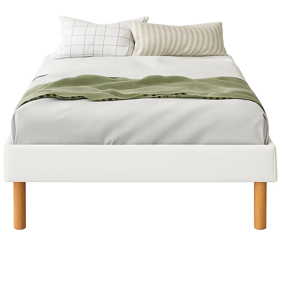 Sommier tapissier blanc 100x200 avec pieds 20 cm - 13 lattes - montage rapide - confort optimal - usage quotidien>King Of Dreams Outlet