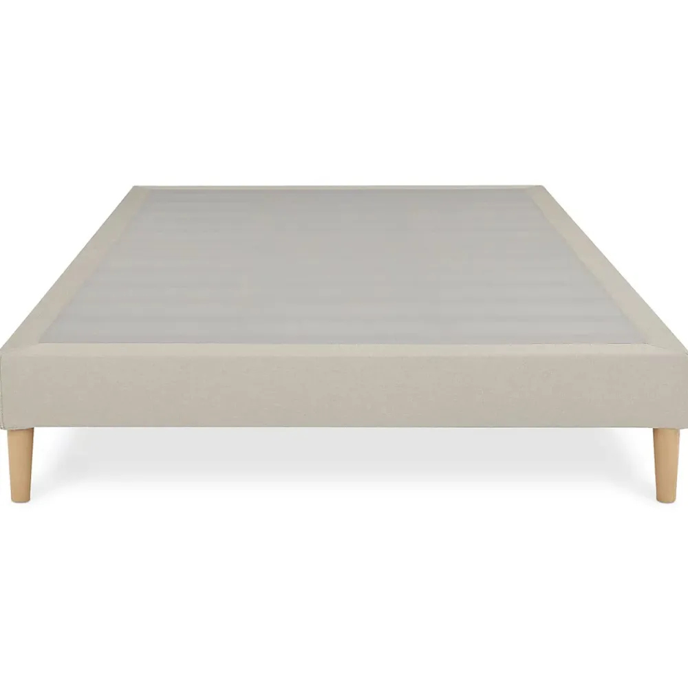 Idimex Sommier tapissier BREST 160 x 200 cm revêtement tissu - Beige* Sommier